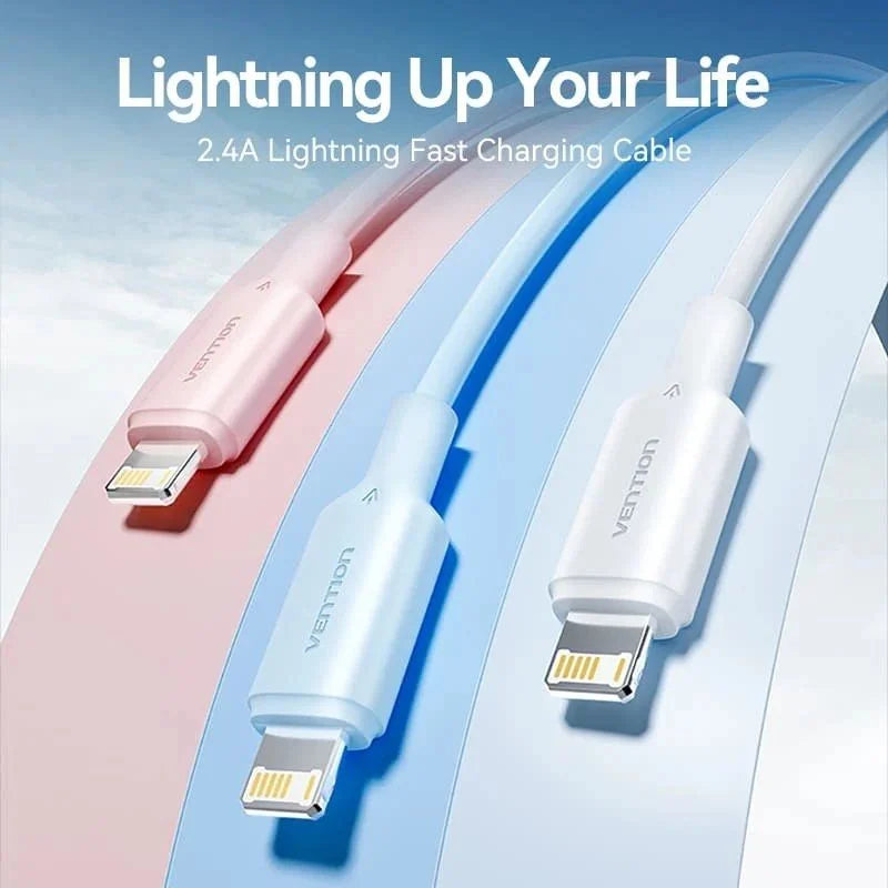 Cable USB - Lightning 2,4 A Blanco